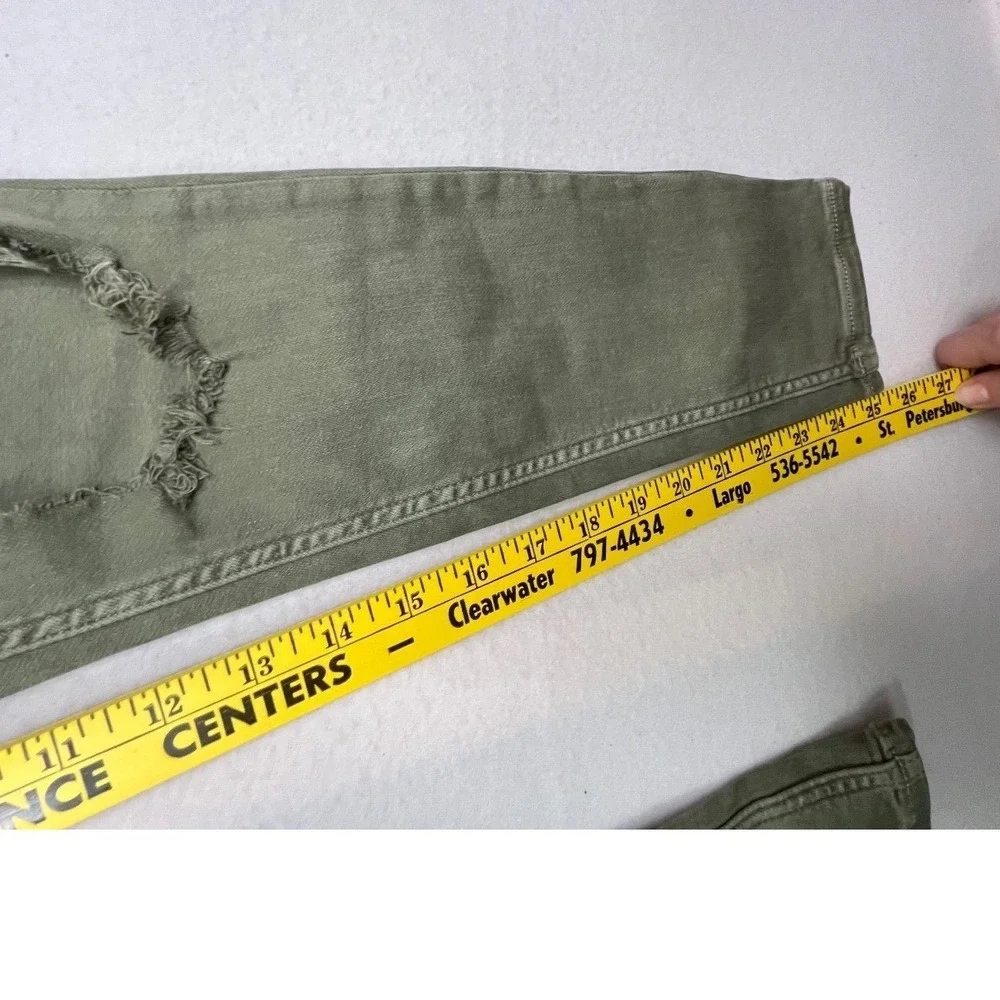 Free People Jeans Womens Size 29 Green Pants Distressed Skinny